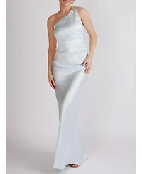 Six Stories Women's One Shoulder Satin Bridesmaid Dress