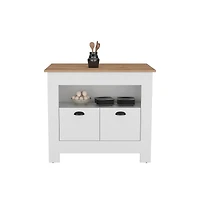 We Have Furniture Kitchen Island Geneva, Kitchen, White / Macadamia