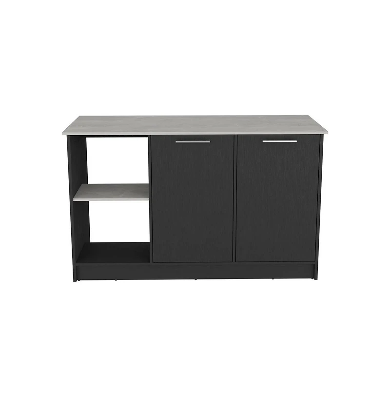 We Have Furniture Kitchen Island Padua, Kitchen, Black / Onyx
