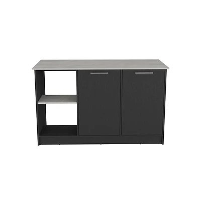 We Have Furniture Kitchen Island Padua, Kitchen, Black / Onyx