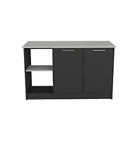 We Have Furniture Kitchen Island Padua, Kitchen, Black / Onyx