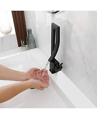 Greenspring Waterfall Unique Design Single Hole Single Handle Bathroom Sink Faucet In Matte Black