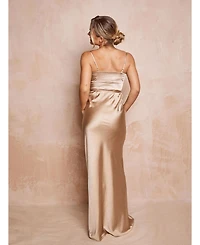 Six Stories Women's Cami Cowl Front Satin Bridesmaid Dress