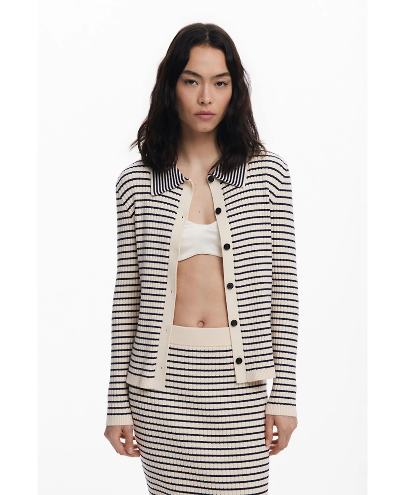 Desigual Women's Striped knit midi skirt