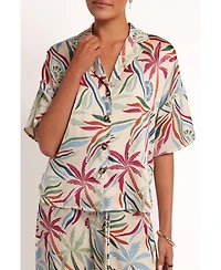 Petal and Pup Women's Illoura Short Sleeve Shirt - Tahitian Tide