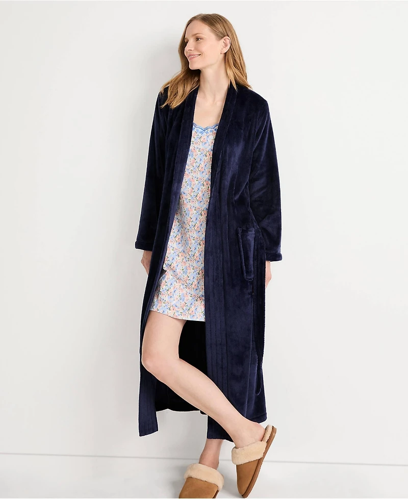 Lands' End Women's Tall Cozy Plush Long Wrap Robe
