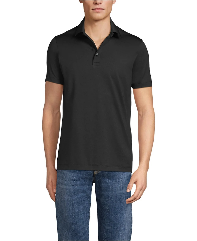 Lands' End School Uniform Men's Rapid Dry Short Sleeve Modern Fit Polo