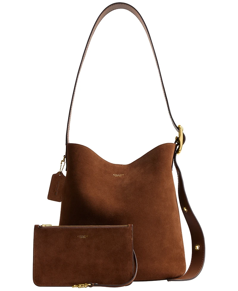 Coach Women's Bleecker Suede Medium Bucket Bag