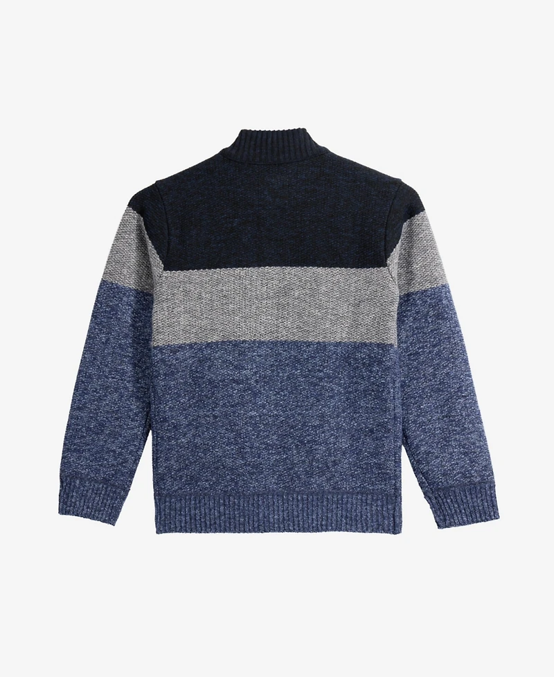 Xray Boys Full Zip Mock Neck Sweater With Fleece Lining
