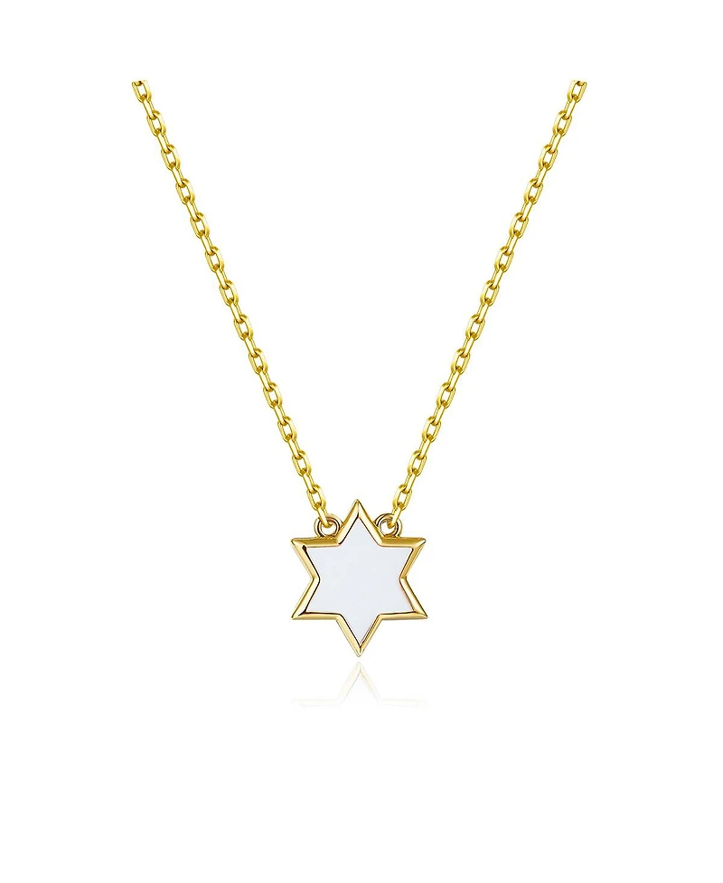 Anna Zuckerman Petit Star of David Necklace in White