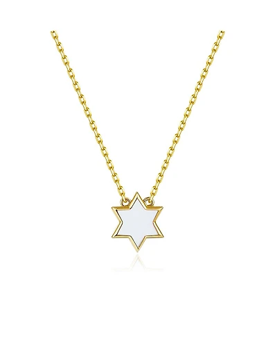 Anna Zuckerman Petit Star of David Necklace in White