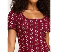 Seni & Cade Juniors' Short Sleeve Boucle Dress