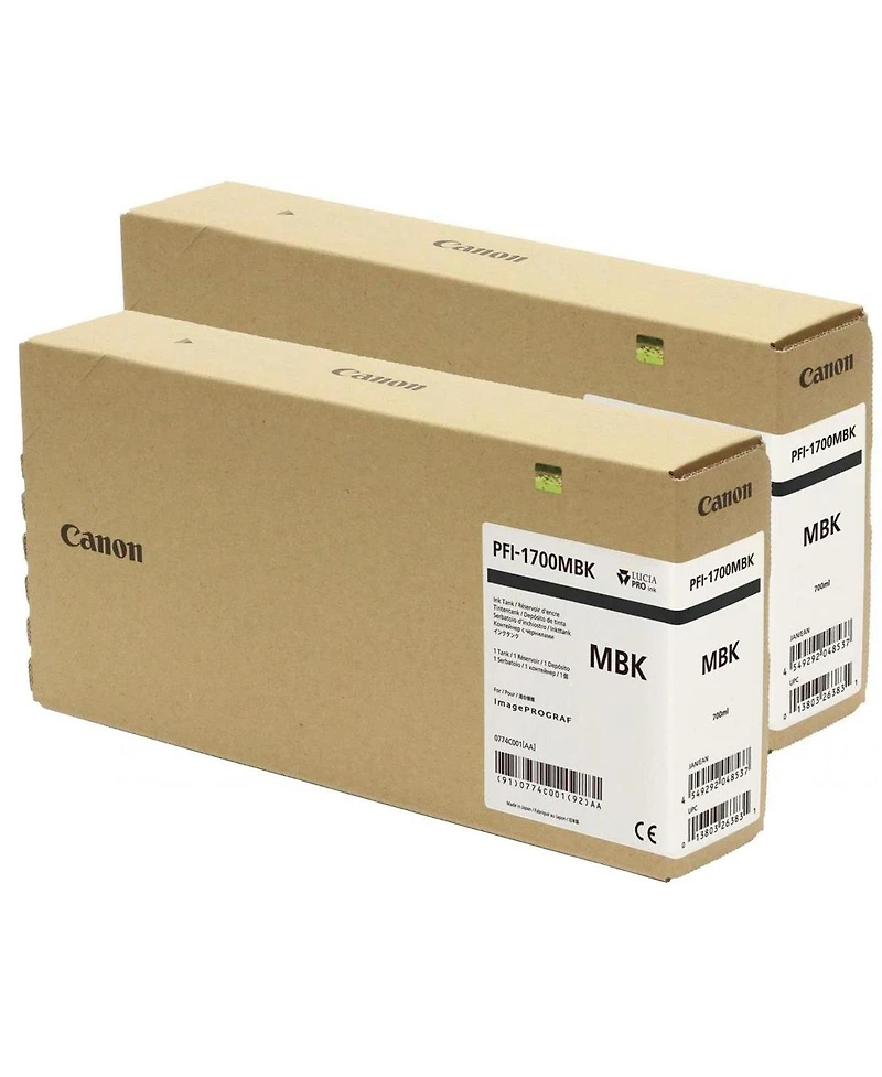 Canon Canon Pfi-1700 Pigment Ink Tank (2-Pack, Matte Black) in Retail Packaging