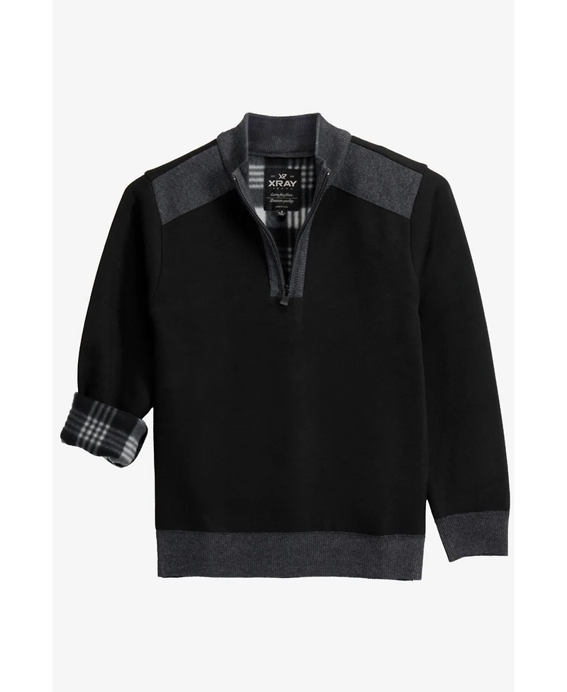 Xray Boy's Quarter Zipper Fleece Flannel Lining Sweater