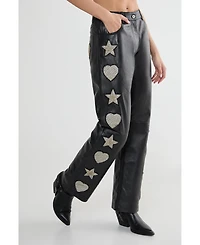 Nasty Gal Women's Leather Patched Pants