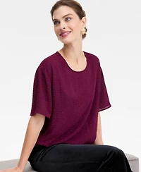 I.n.c. International Concepts Women's Embellished Short-Sleeve Top, Macy's Exclusive