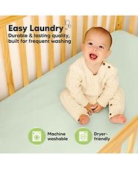 KeaBabies 2-Pack Protect+ Waterproof Crib Mattress Protector Covers, Quin Quilted Cotton Baby Topper, Toddler Sheets