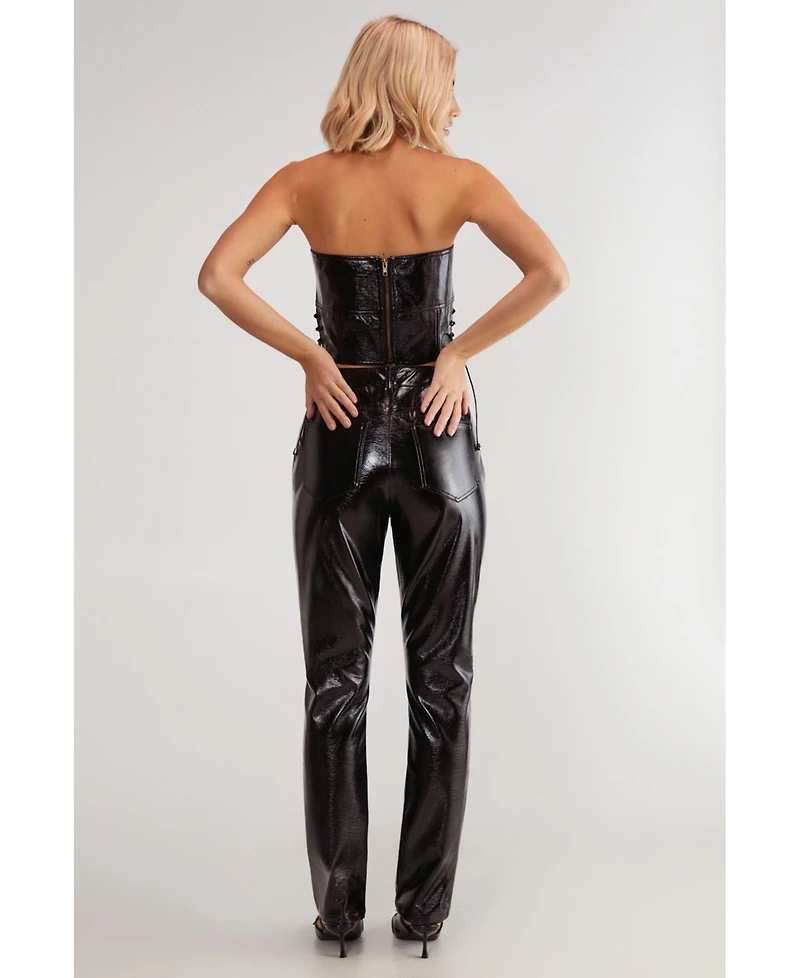 Nasty Gal Women's Distressed High Waisted Vinyl Pants