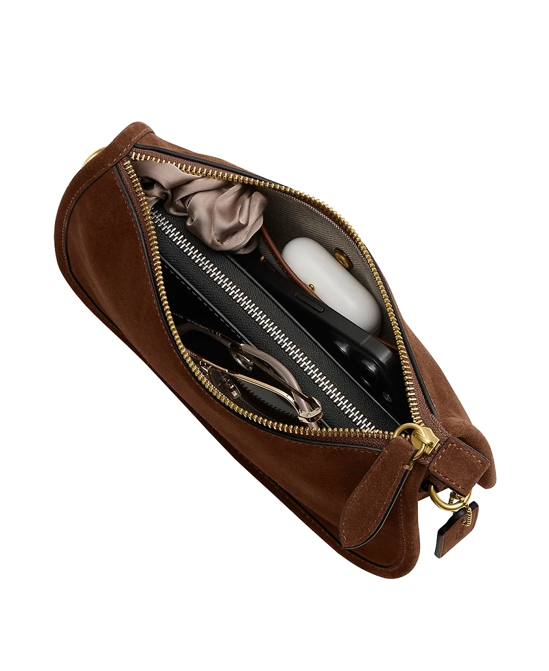Coach Waverly Small Suede Shoulder Bag