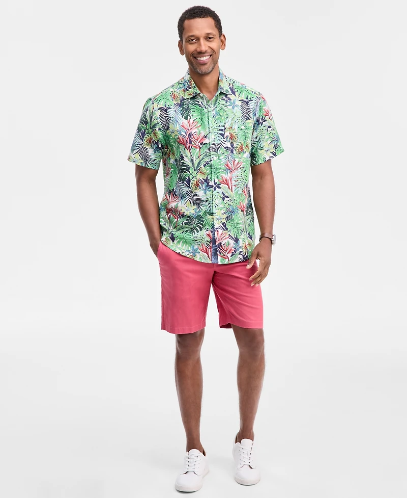 Tommy Bahama Men's Sand Linen Verde Gardens Printed Short-Sleeve Shirt