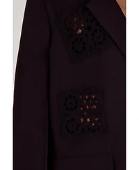 Nasty Gal Women's Tailored Crochet Insert Oversized Blazer