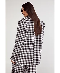 Nasty Gal Women's Gingham Tailored Blazer