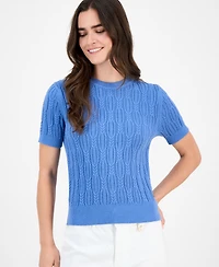 Nautica Jeans Women's Cotton Cable-Knit Sweater