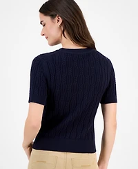 Nautica Women's Cotton Cable-Knit Sweater