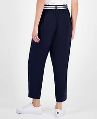 Nautica Jeans Women's Belted High Rise Straight-Leg Pants