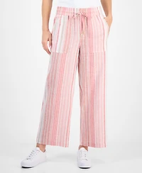 Nautica Jeans Women's Striped Mid-Rise Ankle Pants