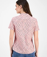 Nautica Jeans Women's Argyle Dot Camp Shirt