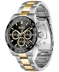 Hugo Boss Men's Hero 2.0 Quartz Fashion Chrono Two Tone Stainless Steel Watch, 44mm