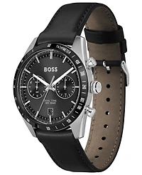 Hugo Boss Men's Tourmaster Quartz Multifunction Calfskin Watch