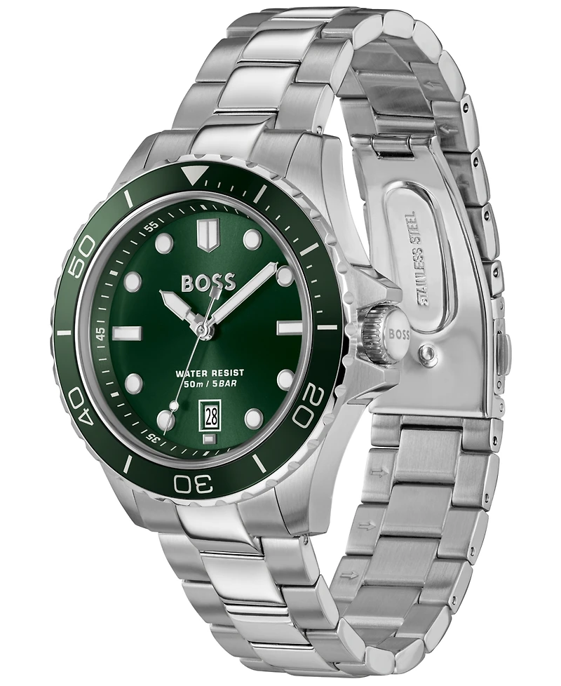 Hugo Boss Men's Troper Sport Quartz Basic Calendar Stainless Steel Watch