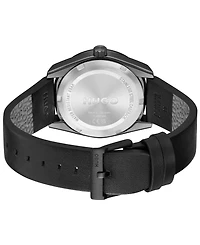 Hugo Boss Men's Bright Sport Quartz Multifunction Black Calfskin Watch, 42mm