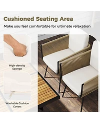 Gymax Set Of 5 Patio Dining Set Outdoor Rectangular Table & Chairs Furniture Set
