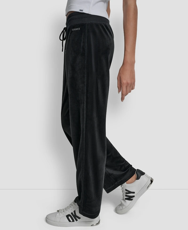 Dkny Jeans Petite Drawstring-Waist Velour Pants
