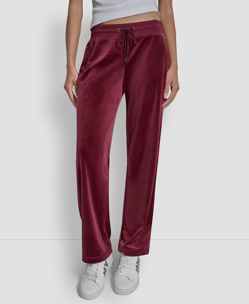 Dkny Jeans Petite Drawstring-Waist Velour Pants