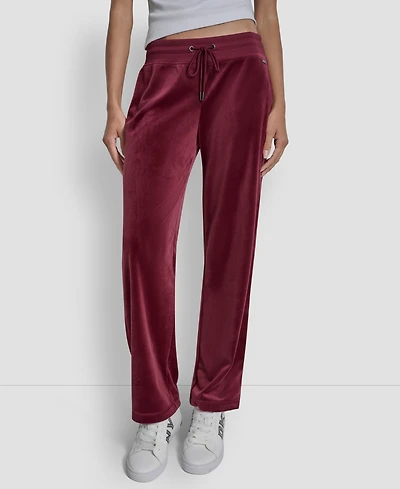 Dkny Jeans Petite Drawstring-Waist Velour Pants