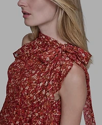 Bcbg Women's Printed Halter Neck Blouse