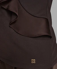 Bcbg Women's Sleeveless Ruffle Front Blouse