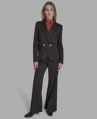 Bcbg Women's Pinstripe Peak Lapel Notch Collar Jacket