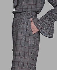 Bcbg Women's Plaid Wide-Leg Pants