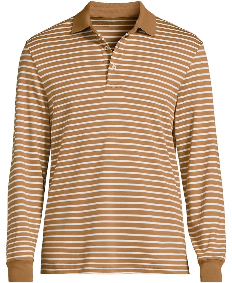 Lands' End Men's Long Sleeve Cotton Supima Polo Shirt