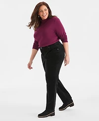 Style & Co Plus High-Rise Straight-Leg Corduroy Pants, Macy's Exclusive