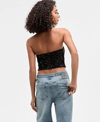 Bar Iii Women's Sequin Tweed Bustier, Macy's Exclusive