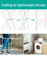 2-Tier Clothes Drying Rack with Adjustable Gullwing Arms