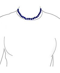 Bling Jewelry Classic Simulated Blue Lapis Lazuli 7MM Beads Strand Necklace & Bracelet Set