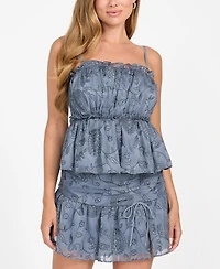 Guess Women's Sleeveless Tiffany Peplum Top