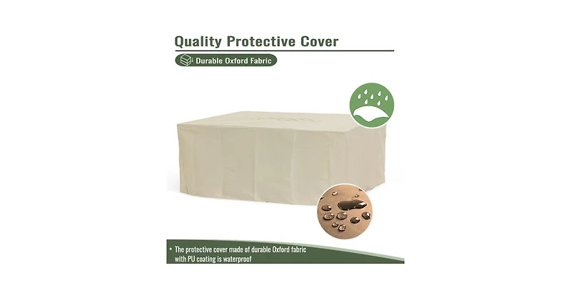 42 Inch Rectangular Propane Fire Pit Table with Glass Wind Guard and 50000 Btu Burner